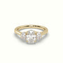 Oval Trilogy Diamond Engagement Ring — Yellow Gold