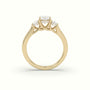 Oval Trilogy Diamond Engagement Ring — Yellow Gold