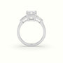 Emerald &Amp; Radiant Cut Diamond Trilogy Engagement Ring — White Gold