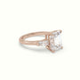 Emerald &Amp; Radiant Cut Diamond Trilogy Engagement Ring — Rose Gold