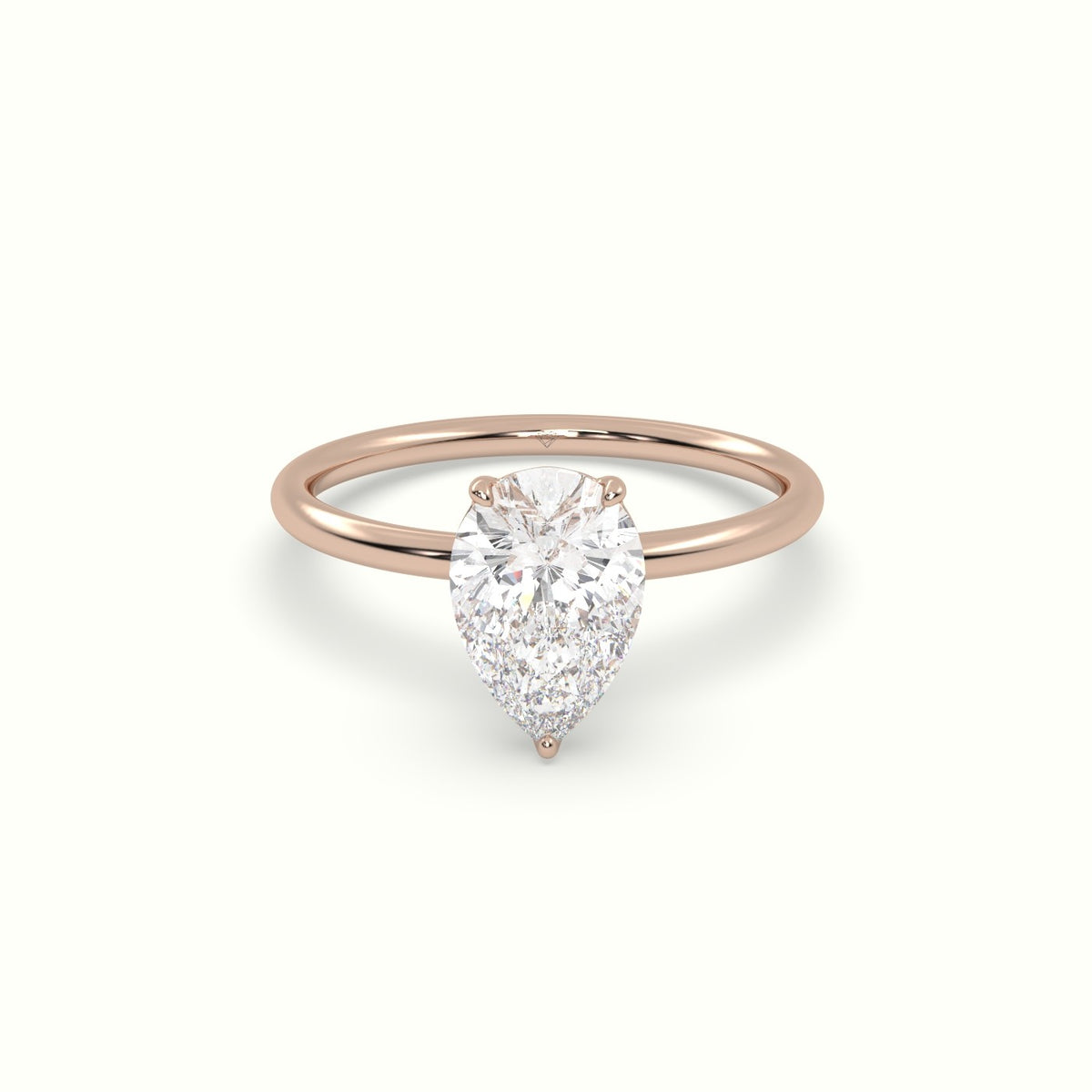 Pear Diamond Solitaire Engagement Ring — Rose Gold
