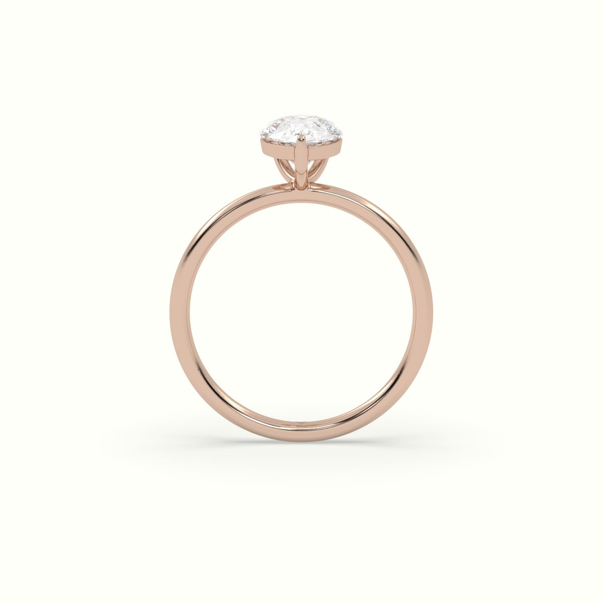 Pear Diamond Solitaire Engagement Ring — Rose Gold