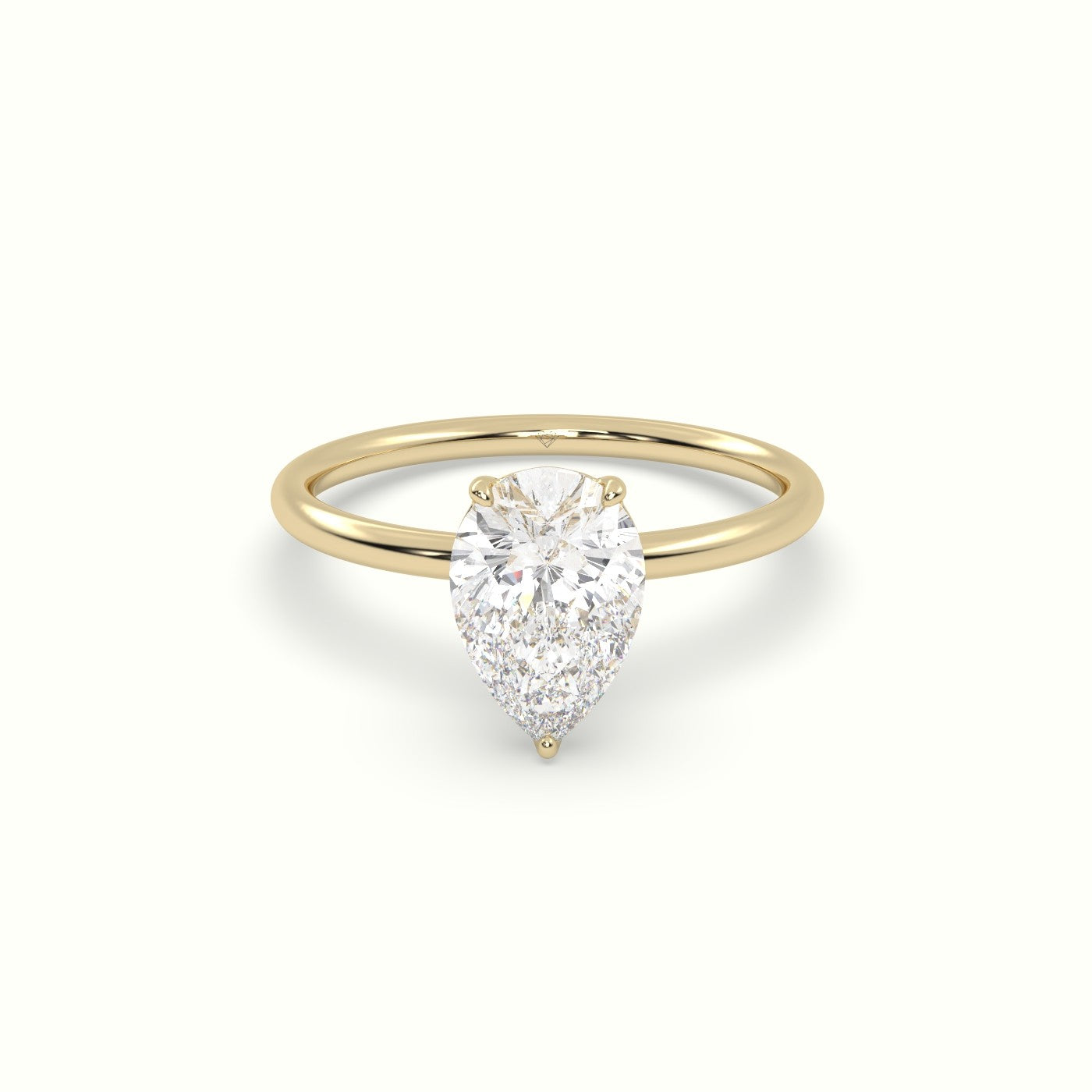 Pear Diamond Solitaire Engagement Ring — Yellow Gold