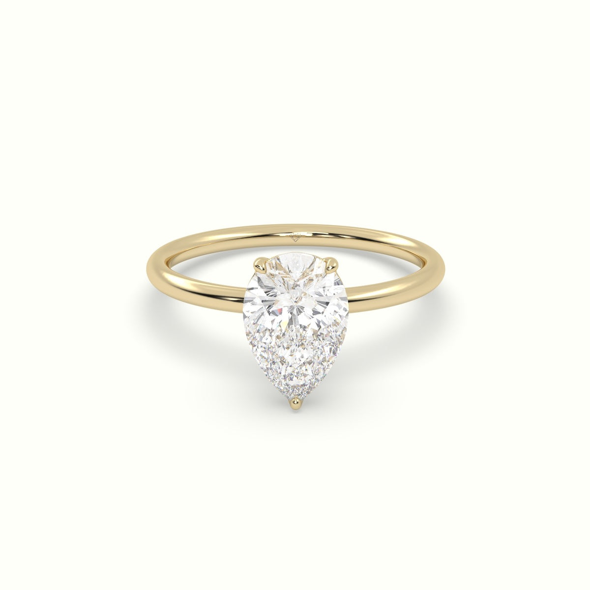 Pear Diamond Solitaire Engagement Ring — Yellow Gold