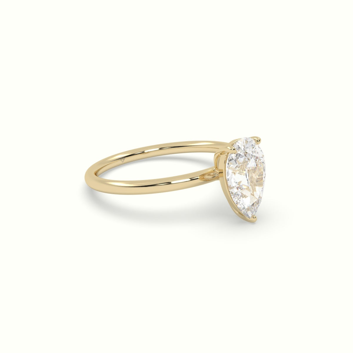 Pear Diamond Solitaire Engagement Ring — Yellow Gold