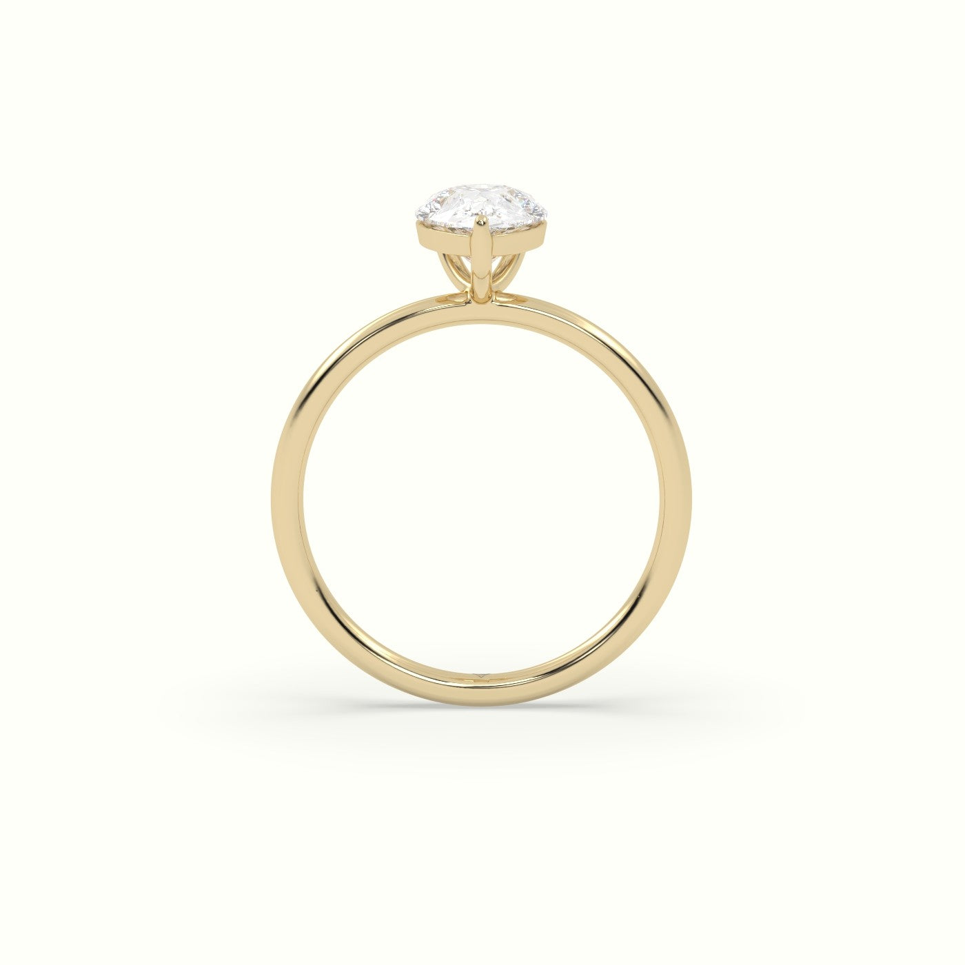 Pear Diamond Solitaire Engagement Ring — Yellow Gold