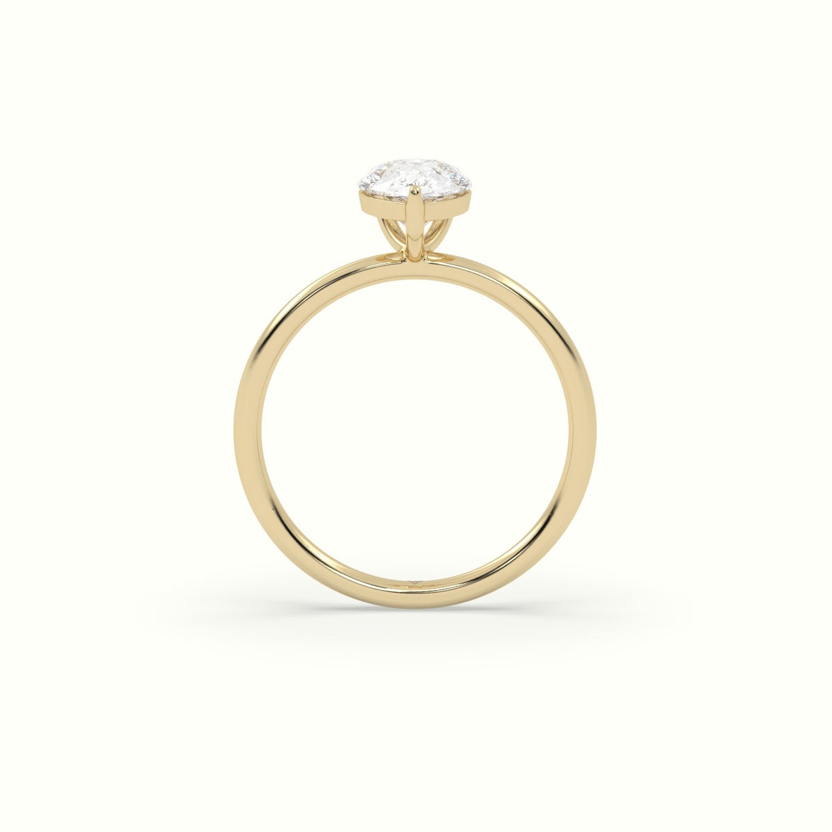 Pear Diamond Solitaire Engagement Ring — Yellow Gold