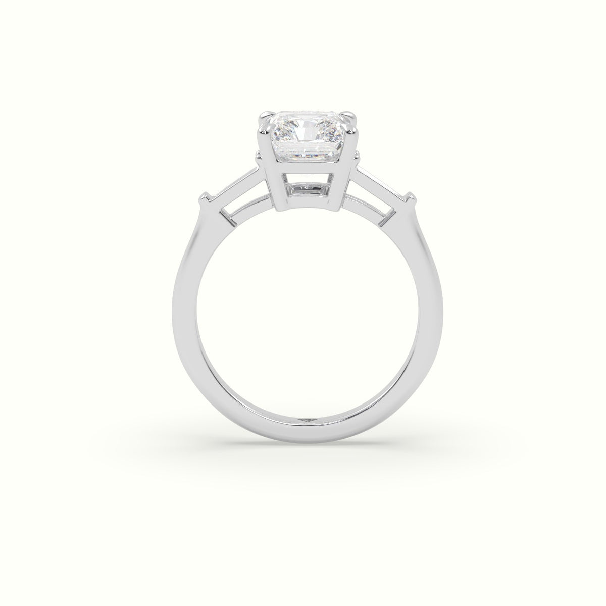 Radiant Trilogy Diamond Engagement Ring — White Gold