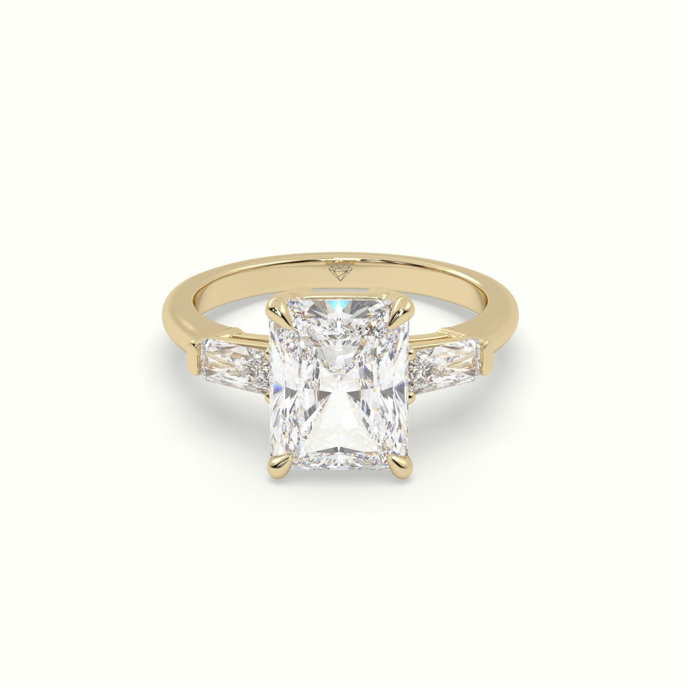 Radiant Trilogy Diamond Engagement Ring — Yellow Gold