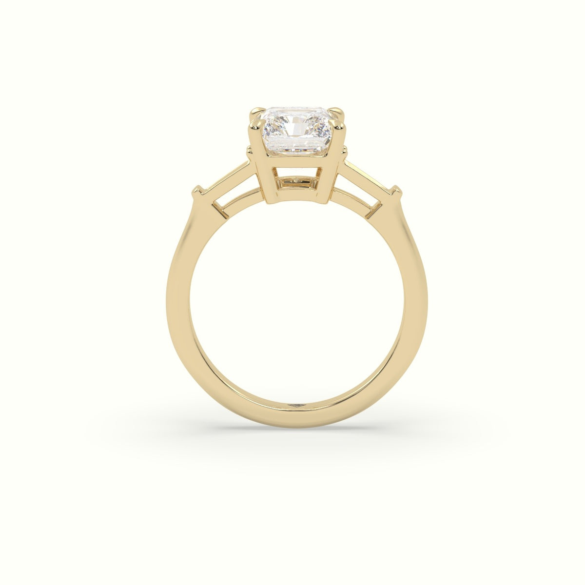 Radiant Trilogy Diamond Engagement Ring — Yellow Gold