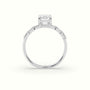 Emerald Cut Diamond Engagement Ring With Baguette Side Stones — White Gold