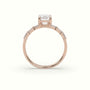 Emerald Cut Diamond Engagement Ring With Baguette Side Stones — Rose Gold