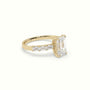 Emerald Cut Diamond Engagement Ring With Baguette Side Stones — Yellow Gold
