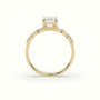 Emerald Cut Diamond Engagement Ring With Baguette Side Stones — Yellow Gold