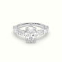Oval Diamond Engagement Ring With Side Ovals — White Gold
