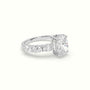 Oval Diamond Engagement Ring With Side Ovals — White Gold