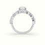 Oval Diamond Engagement Ring With Side Ovals — White Gold