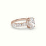 Oval Diamond Engagement Ring With Side Ovals — Rose Gold