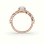 Oval Diamond Engagement Ring With Side Ovals — Rose Gold