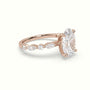 Oval Center Diamond Engagement Ring With Marquise And Round Side Stones — Rose Gold