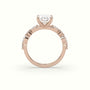 Oval Center Diamond Engagement Ring With Marquise And Round Side Stones — Rose Gold