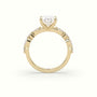 Oval Center Diamond Engagement Ring With Marquise And Round Side Stones — Yellow Gold