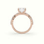 Asscher Cut Diamond Engagement Ring With Marquise And Round Side Stones — Rose Gold