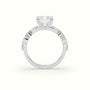 Asscher Cut Diamond Engagement Ring With Marquise And Round Side Stones — White Gold