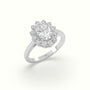 Oval Cut Diamond Halo Engagement Ring — White Gold