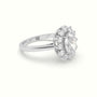 Oval Cut Diamond Halo Engagement Ring — White Gold