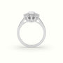 Oval Cut Diamond Halo Engagement Ring — White Gold