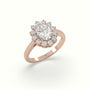 Oval Cut Diamond Halo Engagement Ring — Rose Gold