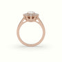 Oval Cut Diamond Halo Engagement Ring — Rose Gold