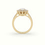 Oval Cut Diamond Halo Engagement Ring — Yellow Gold