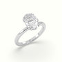 Oval Cut Diamond Solitaire Engagement Ring — White Gold