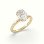 Oval Cut Diamond Solitaire Engagement Ring — Yellow Gold