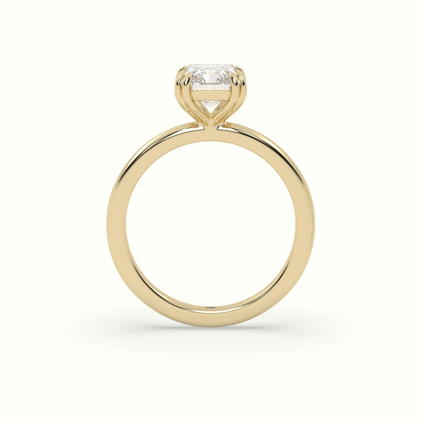 Radiant Cut Diamond Solitaire Engagement Ring — Yellow Gold