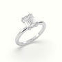 Emerald Cut Diamond Solitaire Engagement Ring — White Gold