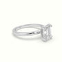 Emerald Cut Diamond Solitaire Engagement Ring — White Gold