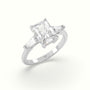 Radiant Cut Trilogy Engagement Ring — White Gold