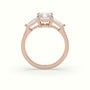 Radiant Cut Trilogy Engagement Ring — Rose Gold