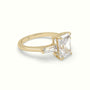Radiant Cut Trilogy Engagement Ring — Yellow Gold