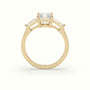Radiant Cut Trilogy Engagement Ring — Yellow Gold