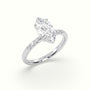 Marquise Cut Diamond Pave Engagement Ring — White Gold