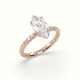 Marquise Cut Diamond Pave Engagement Ring — Rose Gold
