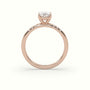 Marquise Cut Diamond Pave Engagement Ring — Rose Gold