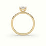 Marquise Cut Diamond Pave Engagement Ring — Yellow Gold