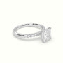 Princess Cut Diamond Pave Engagement Ring — White Gold