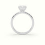 Princess Cut Diamond Pave Engagement Ring — White Gold