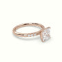Princess Cut Diamond Pave Engagement Ring — Rose Gold